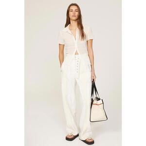 3.1 Phillip Lim White Cargo Pants Size M with Minor Hardware Tarnishing